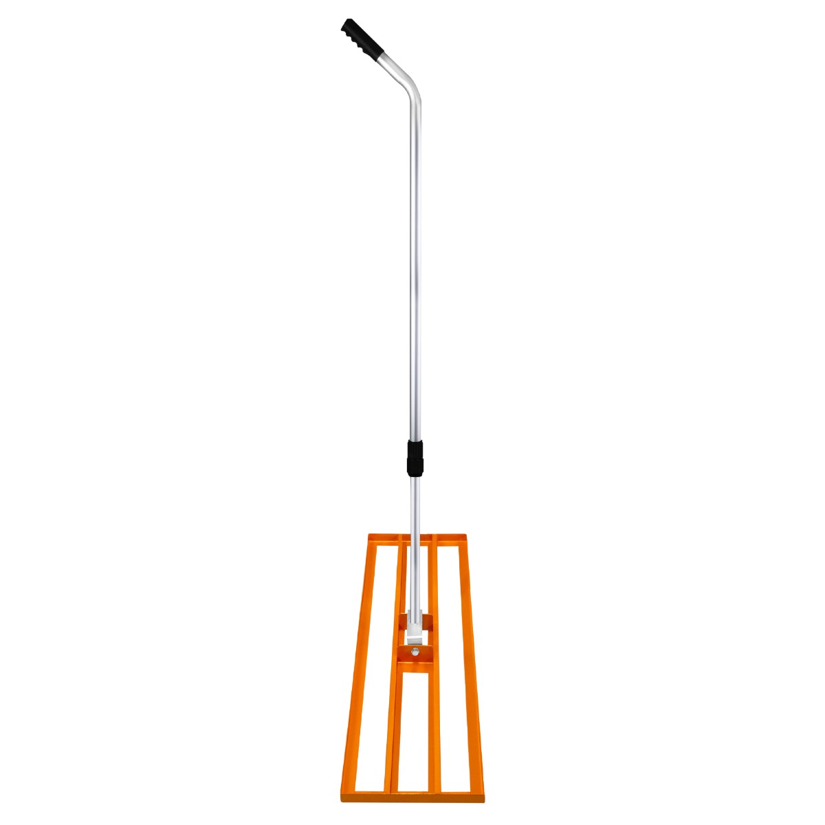 Râteau de nivellement orange de 100 cm avec un long manche en métal et une tête large pour une utilisation efficace dans le jardinage