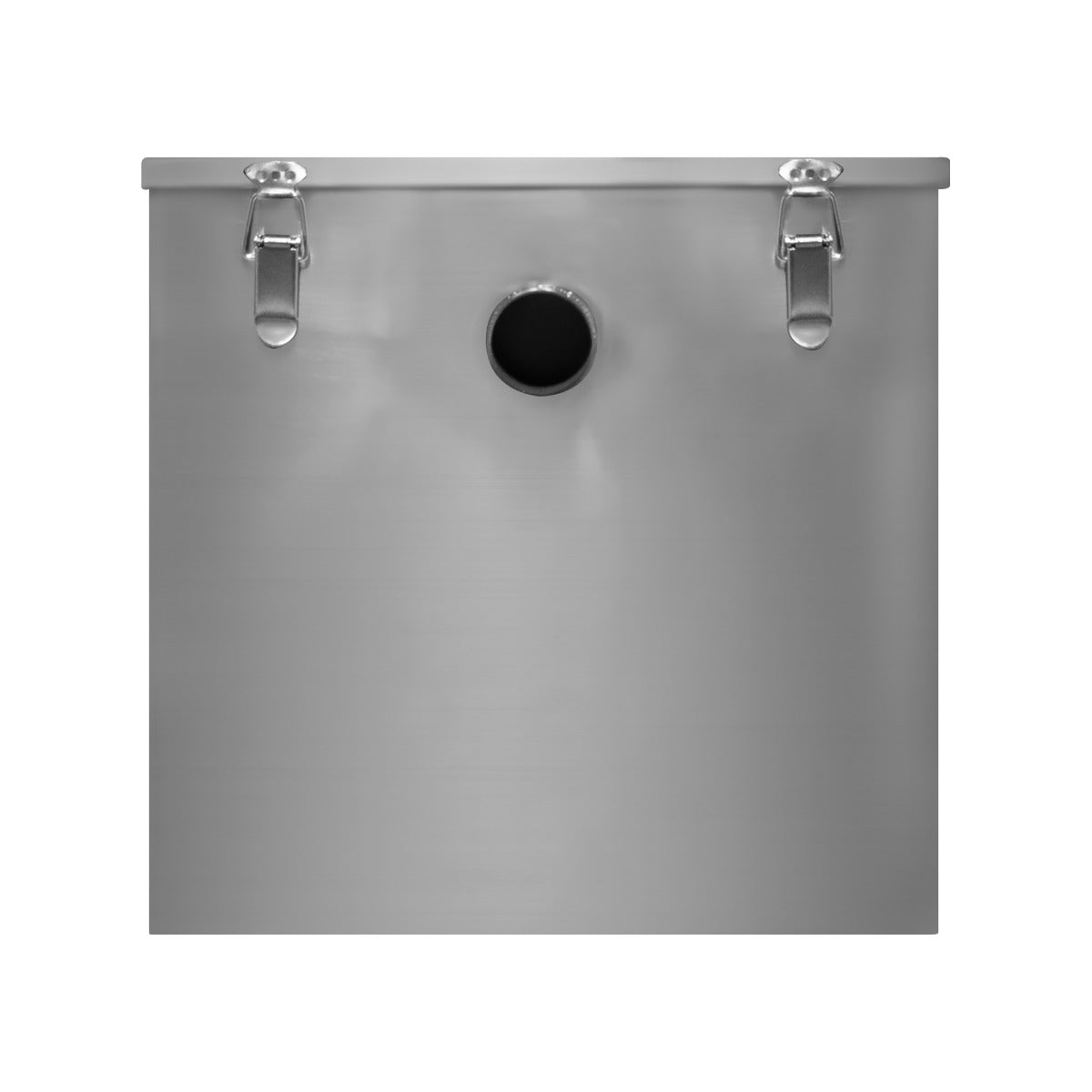 Bac à graisse commercial KuKoo de 60L en acier inoxydable, finition lisse, avec un trou central et des attaches métalliques robustes