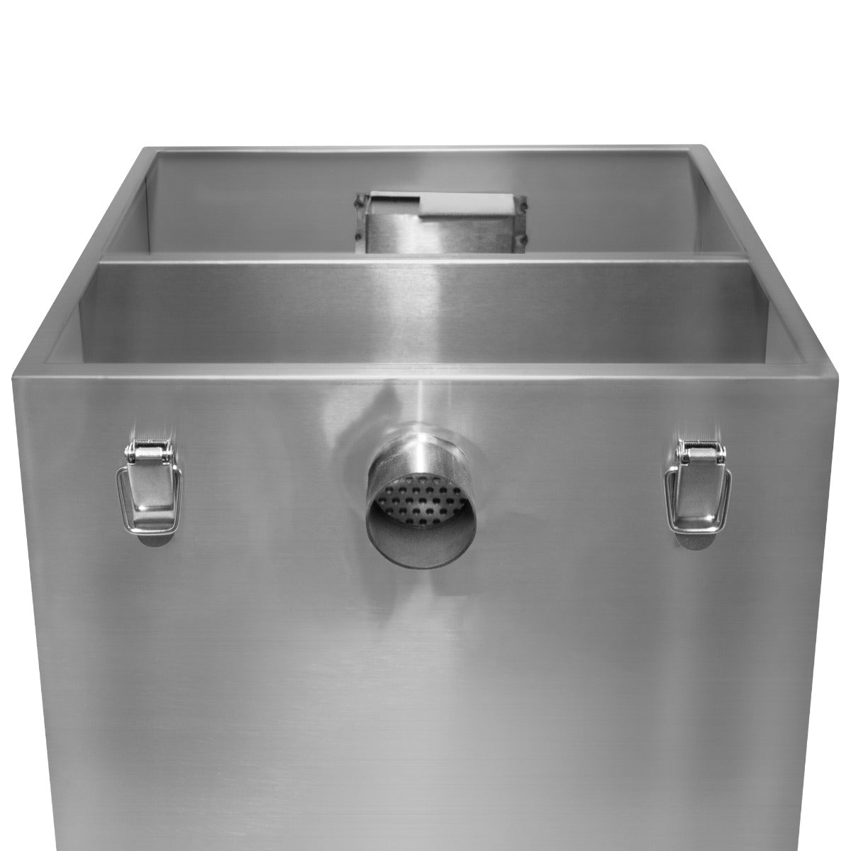 Bac à graisse commercial KuKoo de 60L en acier inoxydable, avec un design rectangulaire et des poignées robustes pour un transport facile