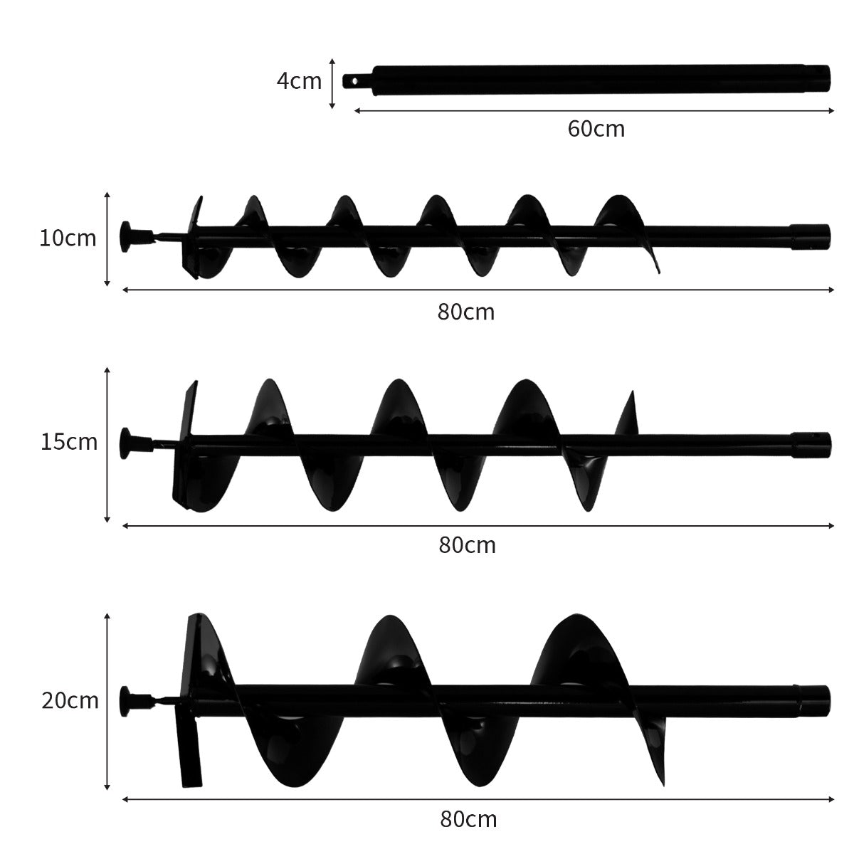 T-Mech - Tarière de Terre & Enfonce Poteaux à 4 Temps 120 mm