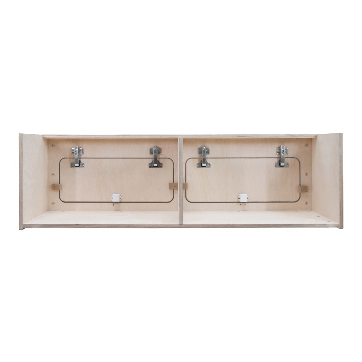Armoire de rangement en bois clair pour camping-car, dimensions 120 x 35 x 35 cm, avec portes et charnières métalliques robustes