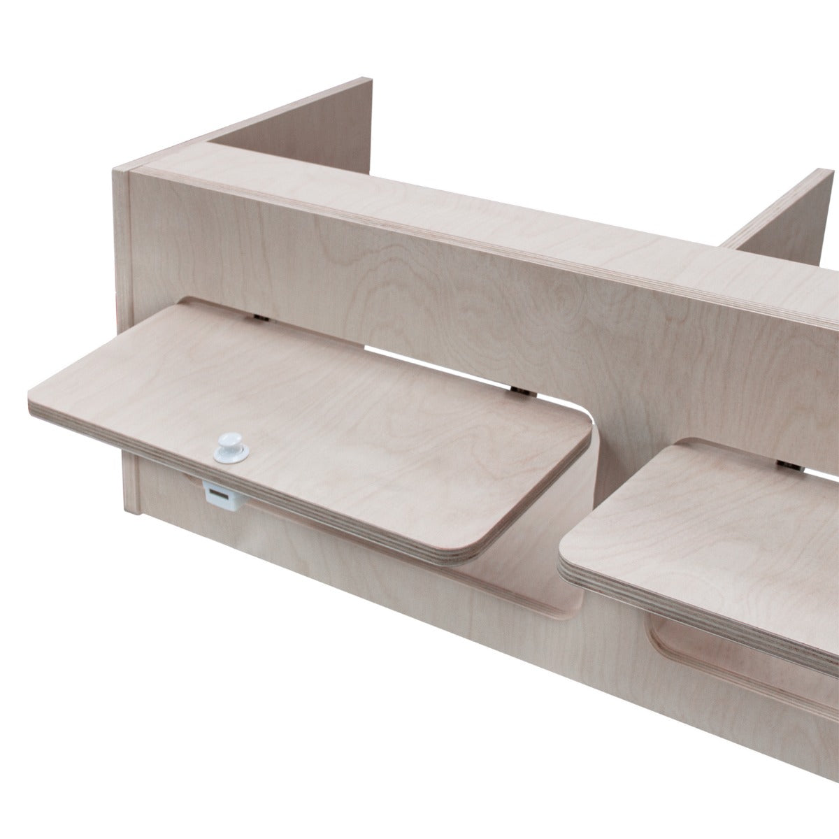 Armoire de rangement en contreplaqué clair, dimensions 100 x 35 x 35 cm, avec étagères pratiques et finition lisse, idéale pour camping-car
