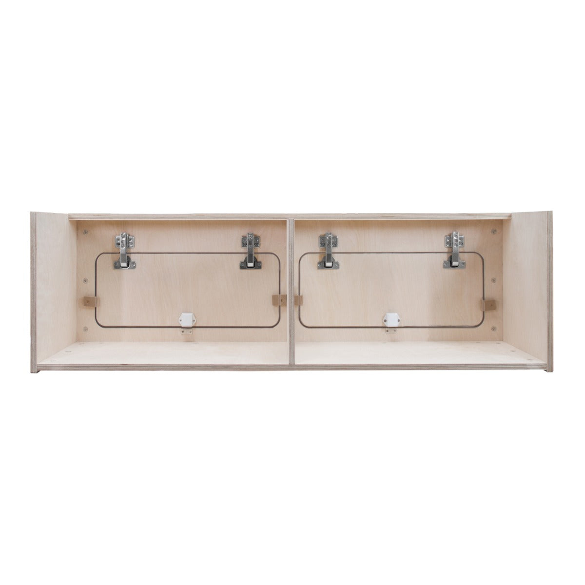 Armoire de rangement en bois clair, dimensions 100 x 30 x 30 cm, avec deux compartiments et fermetures métalliques robustes