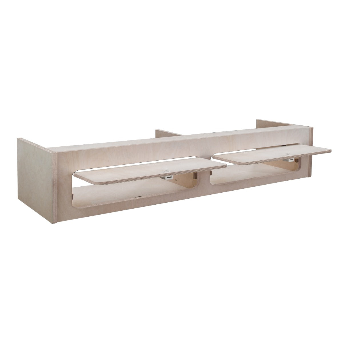Armoire de rangement en bois clair pour camping-car, avec deux étagères rabattables, dimensions 120 x 25 x 25 cm, design pratique et moderne