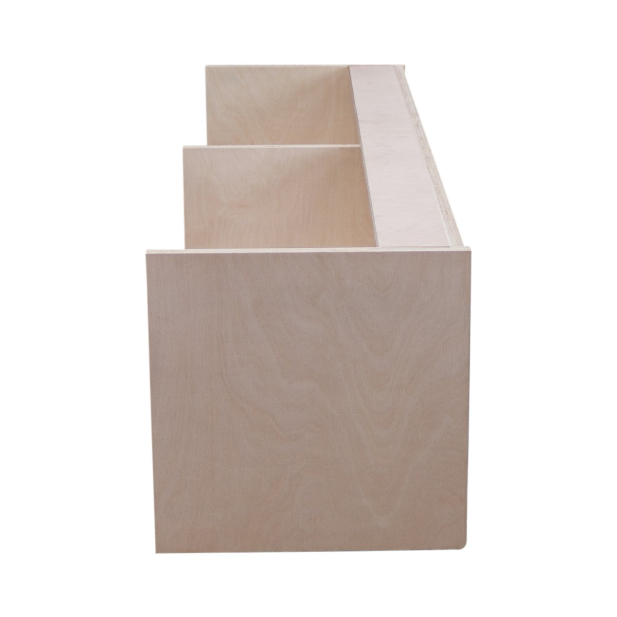 Armoire de rangement en bois clair, dimensions 100 x 25 x 25 cm, avec trois compartiments ouverts et une finition lisse et naturelle