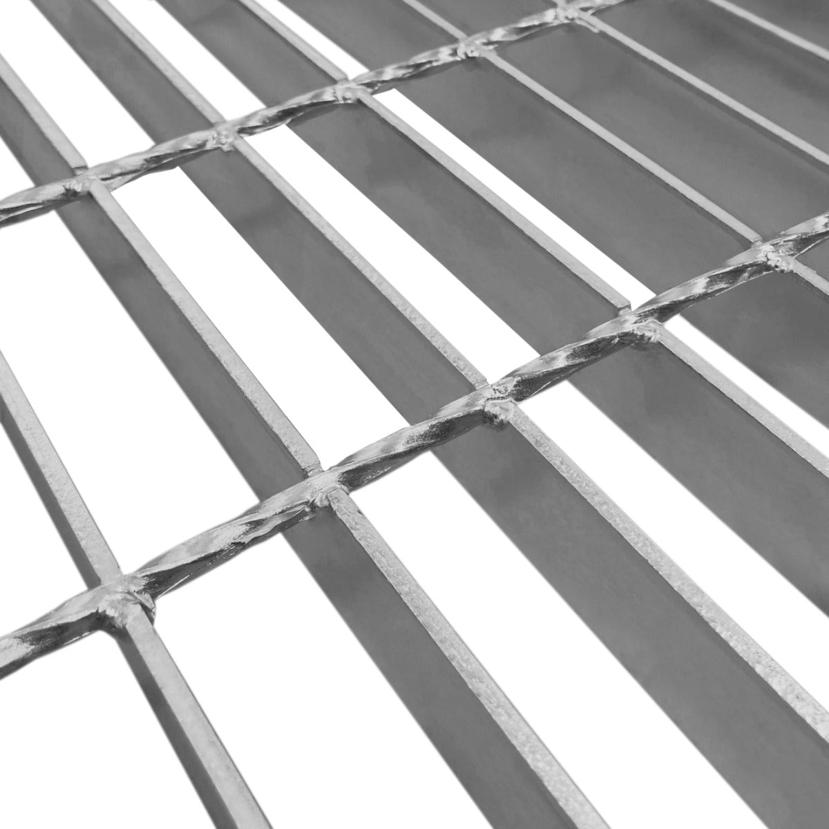 Grille caillebotis en acier galvanisé de 1100 x 1000 mm, avec des barres horizontales et verticales, finition lisse et résistante