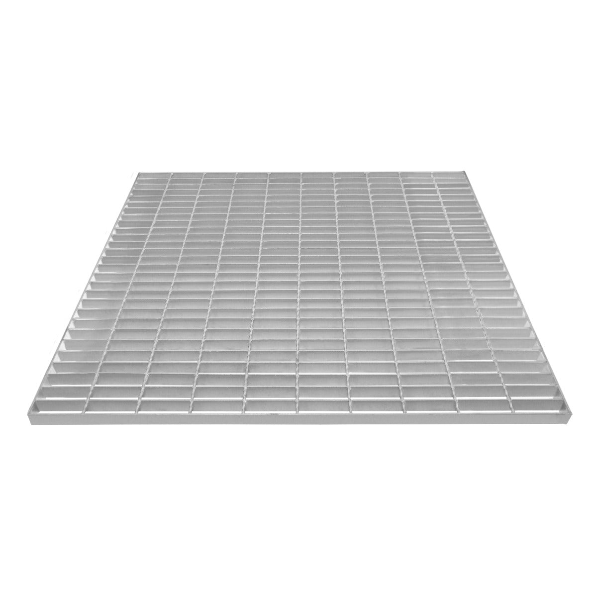 Grille caillebotis en acier galvanisé, 1000 x 1000 mm, avec une surface lisse et des mailles carrées, idéale pour la ventilation et le drainage