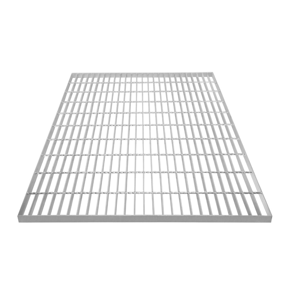 Grille caillebotis en acier galvanisé de 1000 x 900 mm, avec des barres parallèles et une finition lisse et résistante à la corrosion