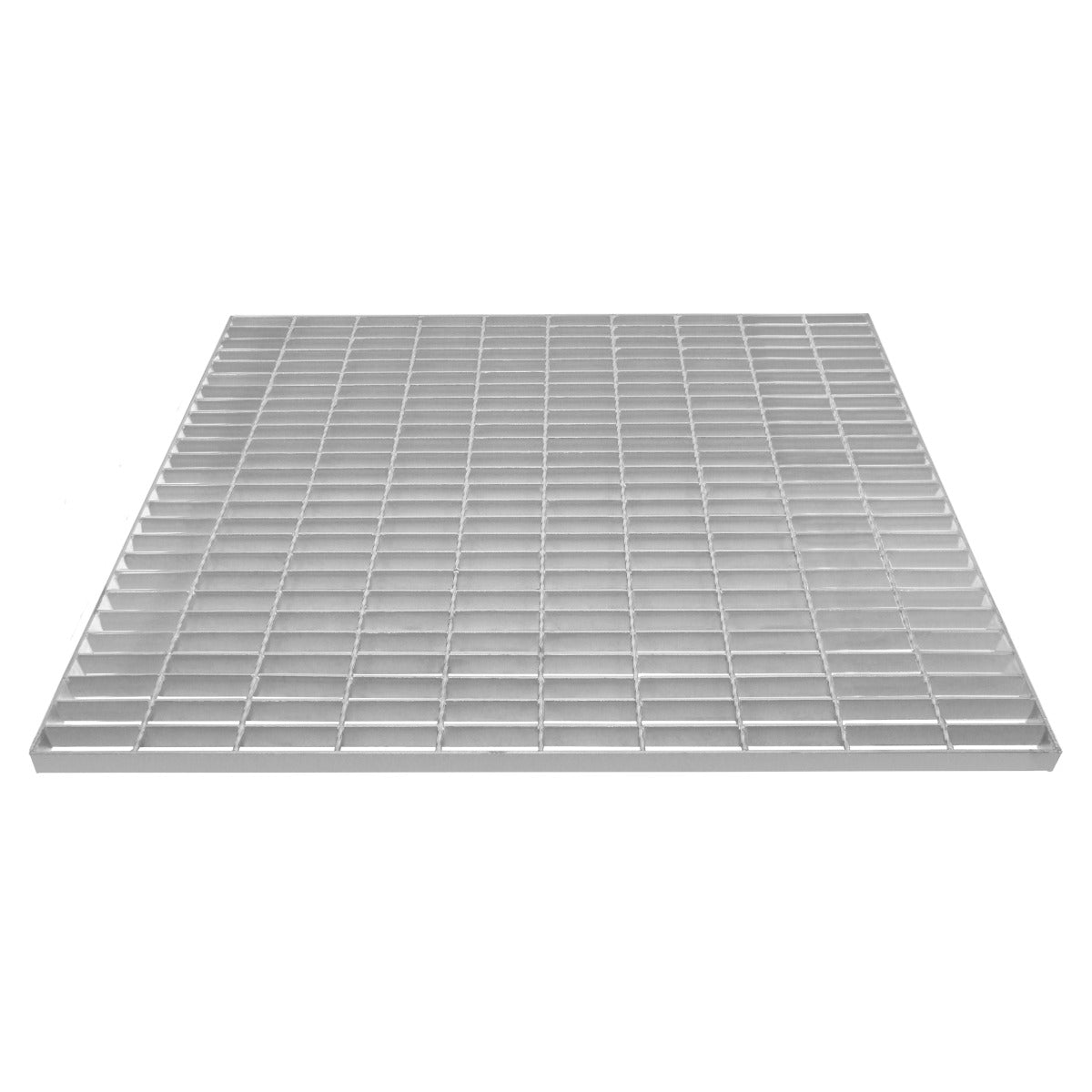 Grille caillebotis en acier galvanisé, 1000 x 900 mm, finition argentée, surface lisse et robuste, idéale pour le drainage et la ventilation