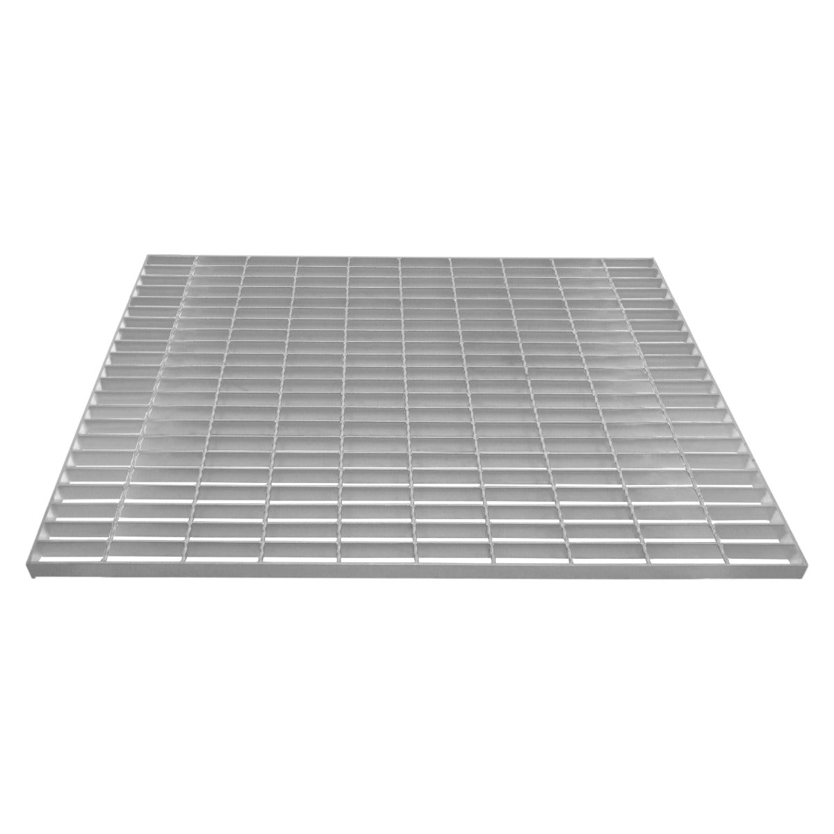 Grille caillebotis en acier galvanisé, dimensions 1000 x 800 mm, surface lisse et résistante, finition argentée et robuste