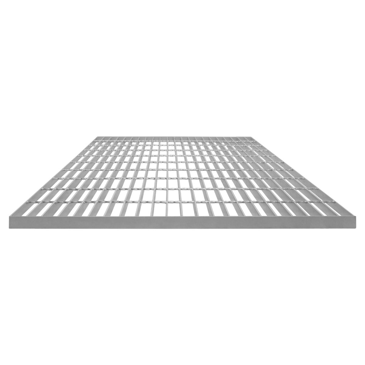 Grille caillebotis en acier galvanisé, dimensions 1000 x 800 mm, surface lisse et résistante, design en mailles régulières et robustes