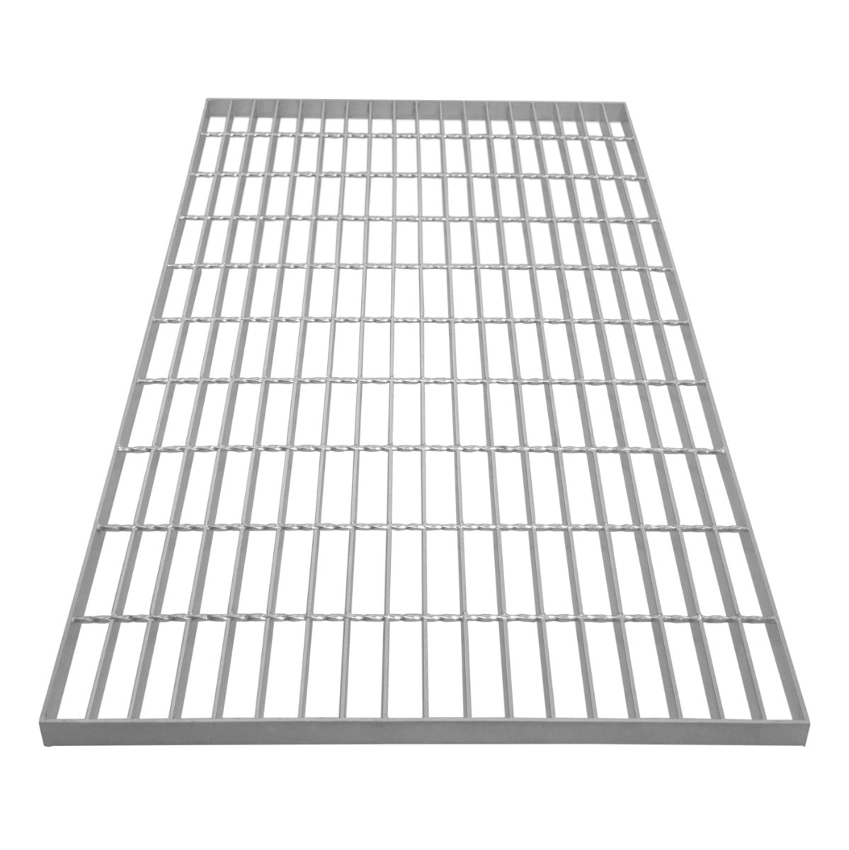 Grille caillebotis en acier galvanisé de 1000 x 600 mm, avec une surface lisse et des barres parallèles robustes et espacées uniformément