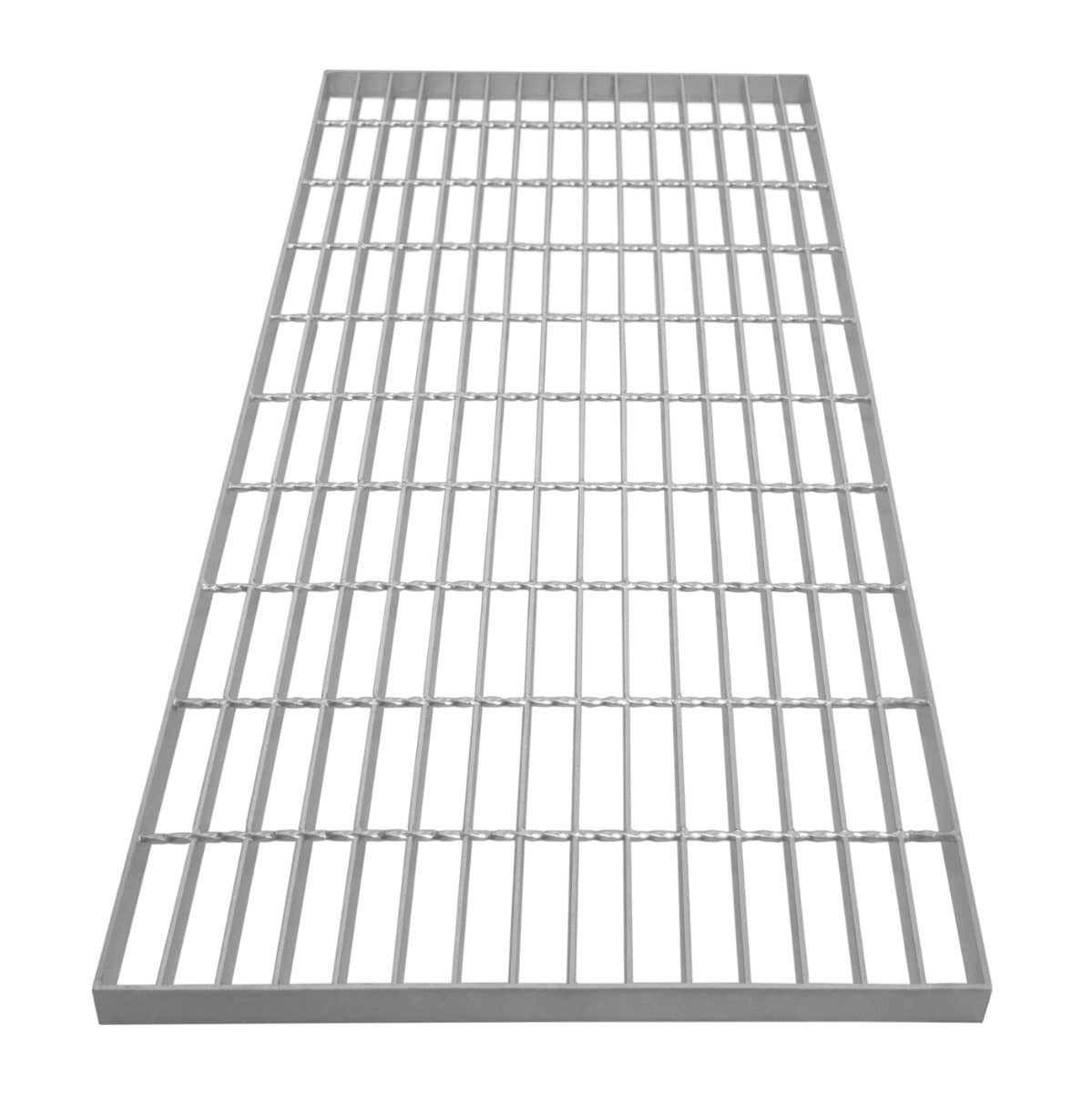 Grille caillebotis en acier galvanisé de 1000 x 500 mm, avec une finition lisse et des barres parallèles robustes pour une durabilité optimale