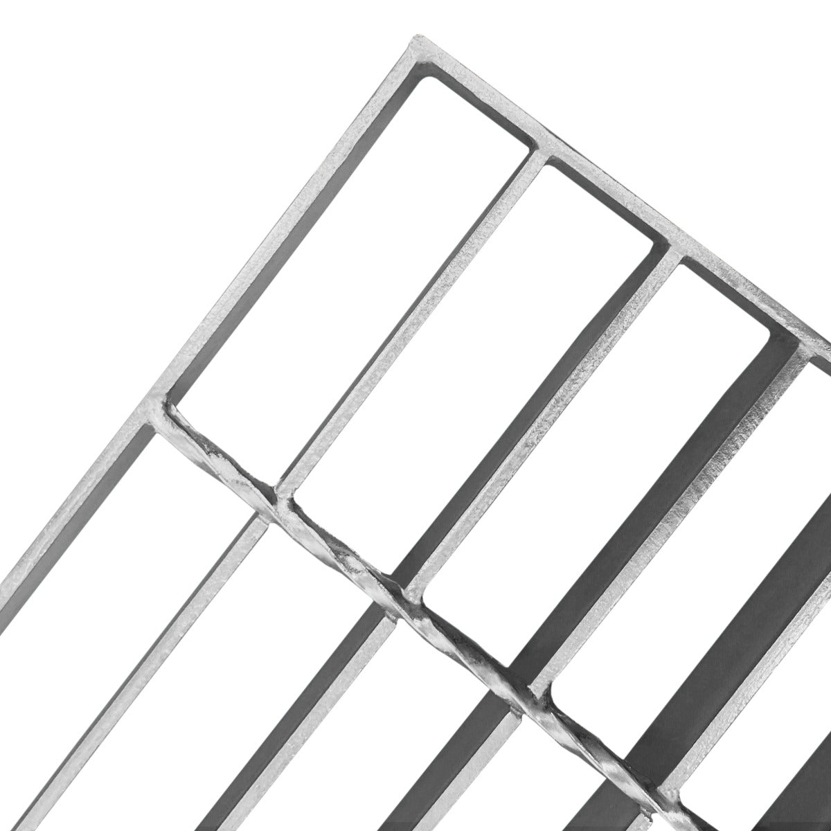 Grille caillebotis en acier galvanisé, dimensions 1000 x 500 mm, finition lisse et robuste, idéale pour une utilisation extérieure