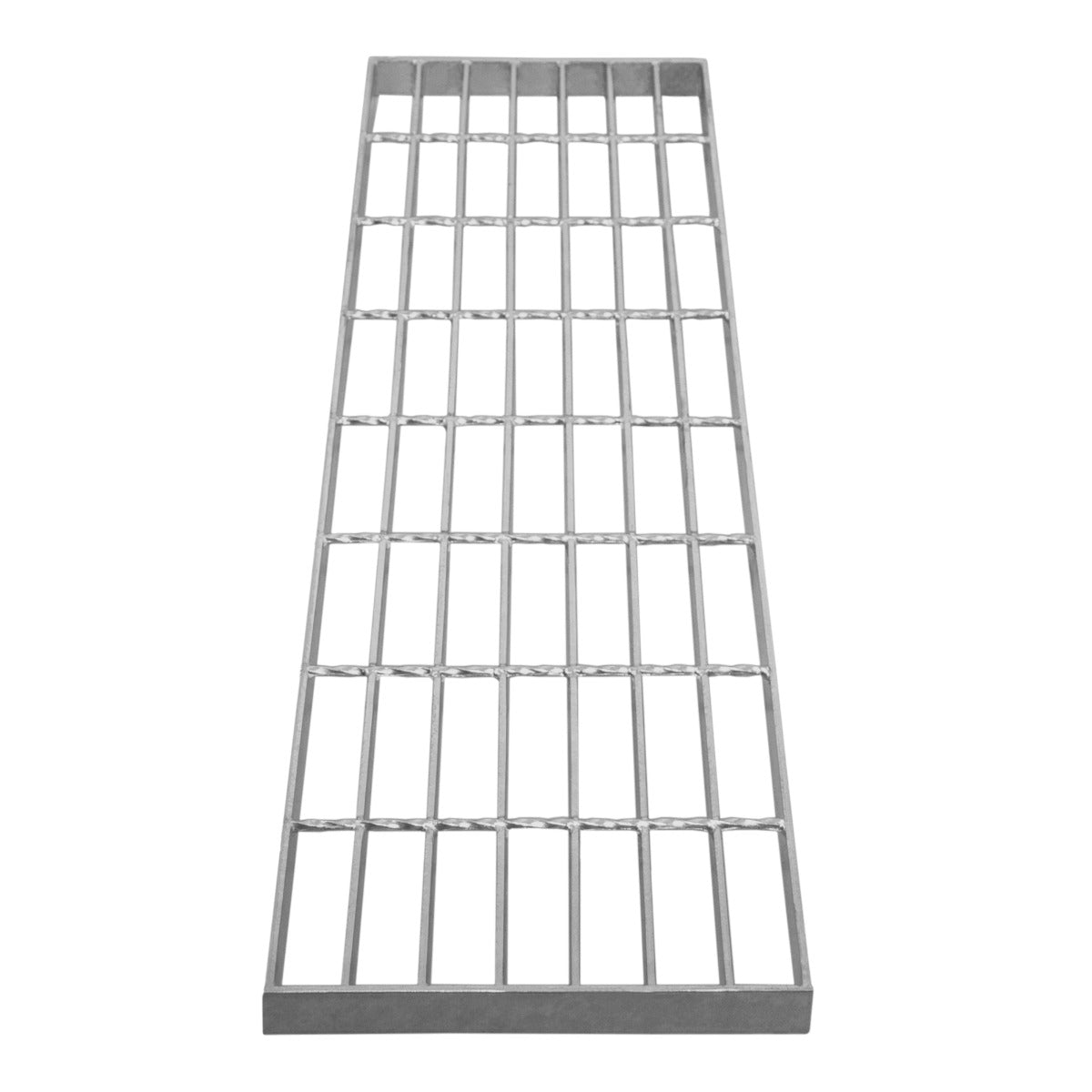 Grille caillebotis en acier galvanisé, dimensions 800 x 240 mm, finition lisse et résistante, idéale pour les espaces extérieurs