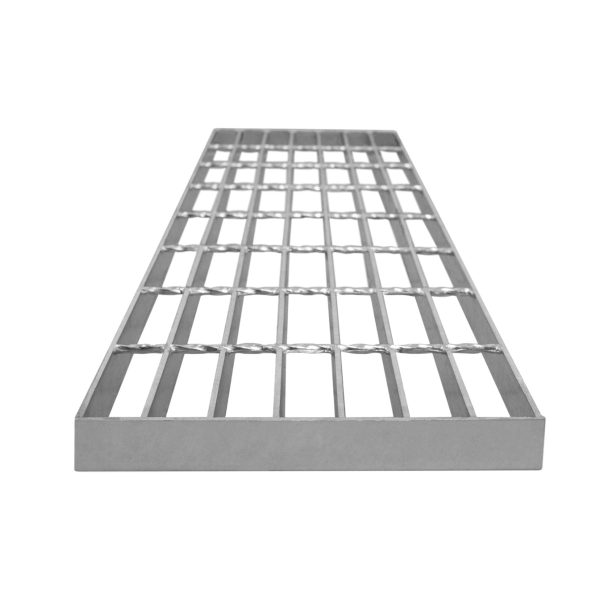 Grille caillebotis en acier galvanisé, 800 x 240 mm, avec une finition lisse et des barres parallèles robustes pour une durabilité optimale