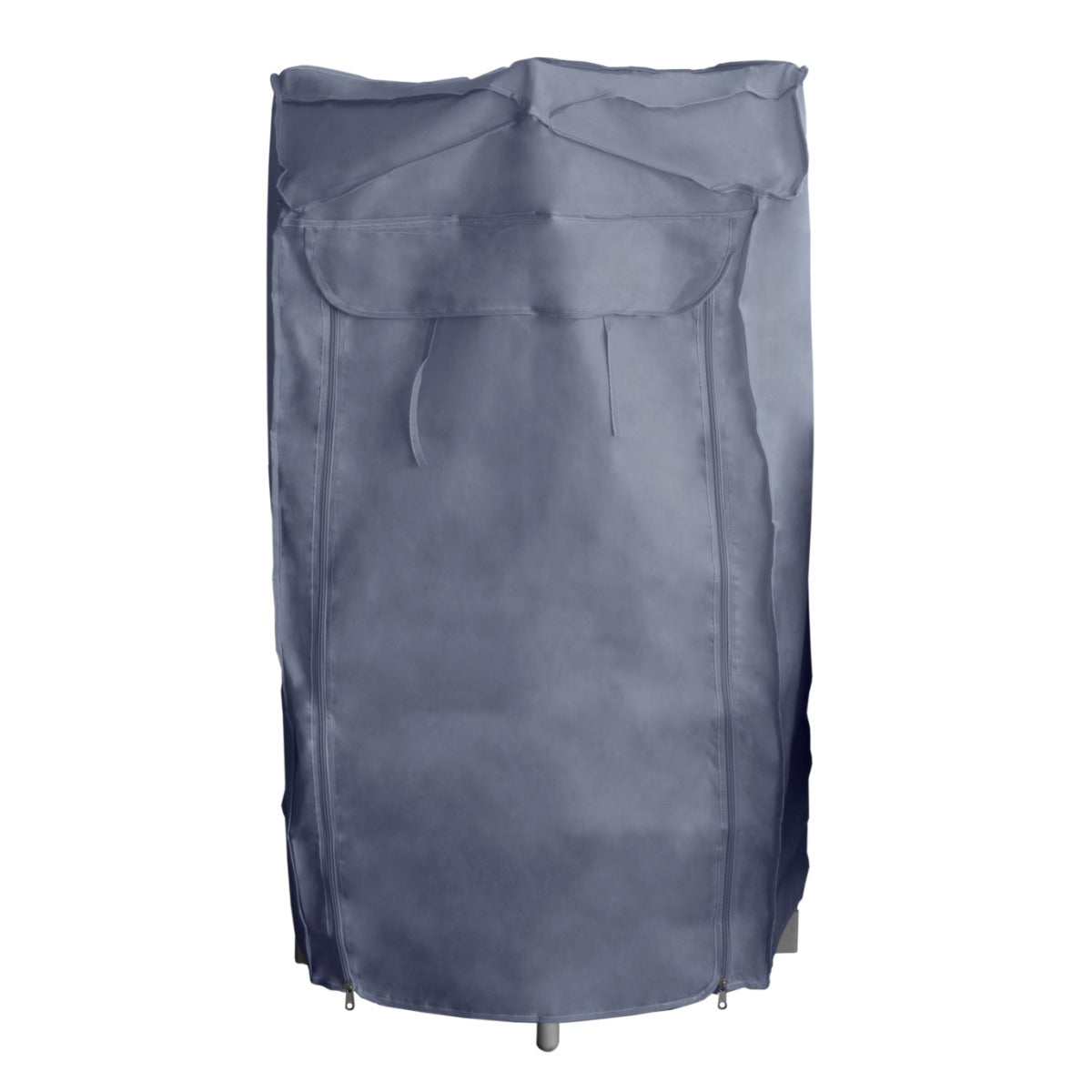 Etendoir à linge électrique chauffant en tissu gris, avec une texture douce, conçu pour sécher rapidement le linge à l'intérieur