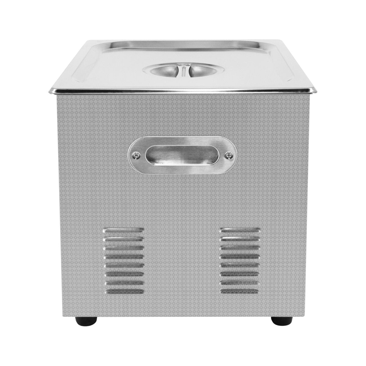 Nettoyeur ultrasonique T-Mech de 10 L en acier inoxydable, avec un design compact, poignée intégrée et ventilation à l'arrière
