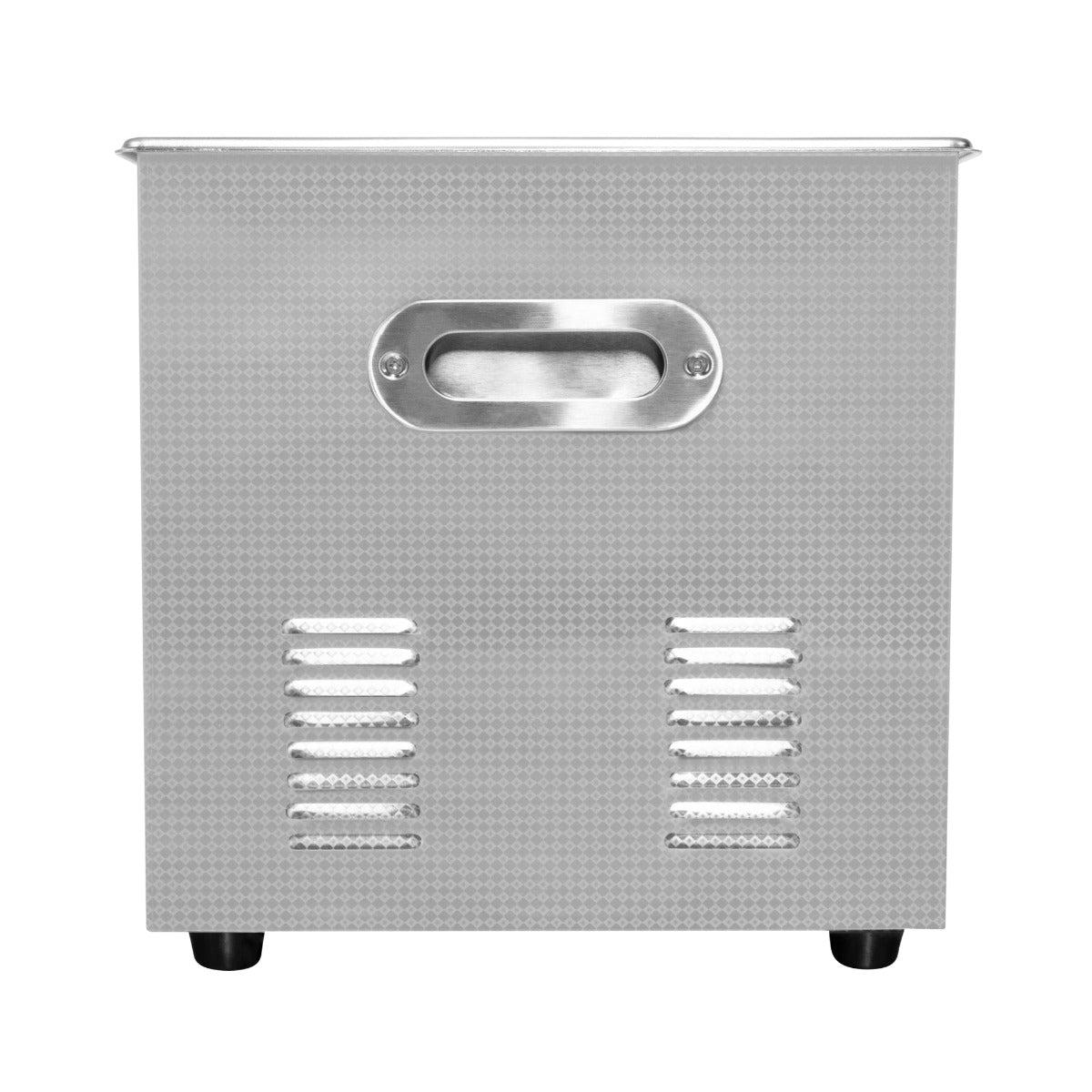 Nettoyeur ultrasonique 15 L en acier inoxydable, finition texturée, avec poignées latérales et pieds en caoutchouc pour stabilité