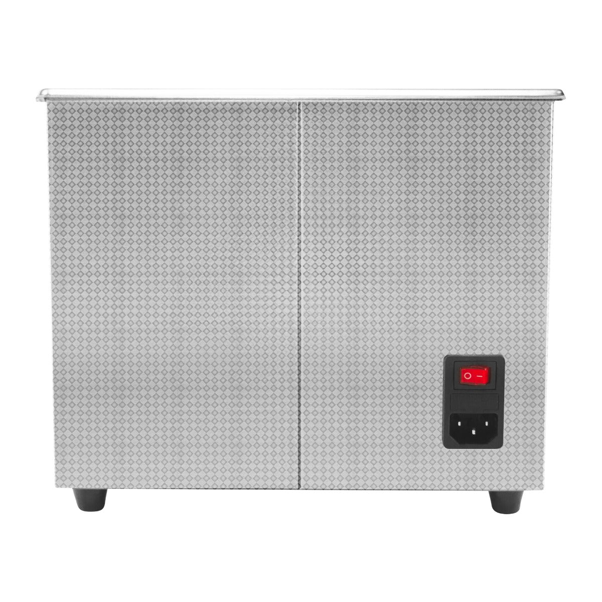 Nettoyeur ultrasonique T-Mech de 15 L en acier inoxydable, surface texturée, boutons de contrôle et pieds en caoutchouc pour stabilité