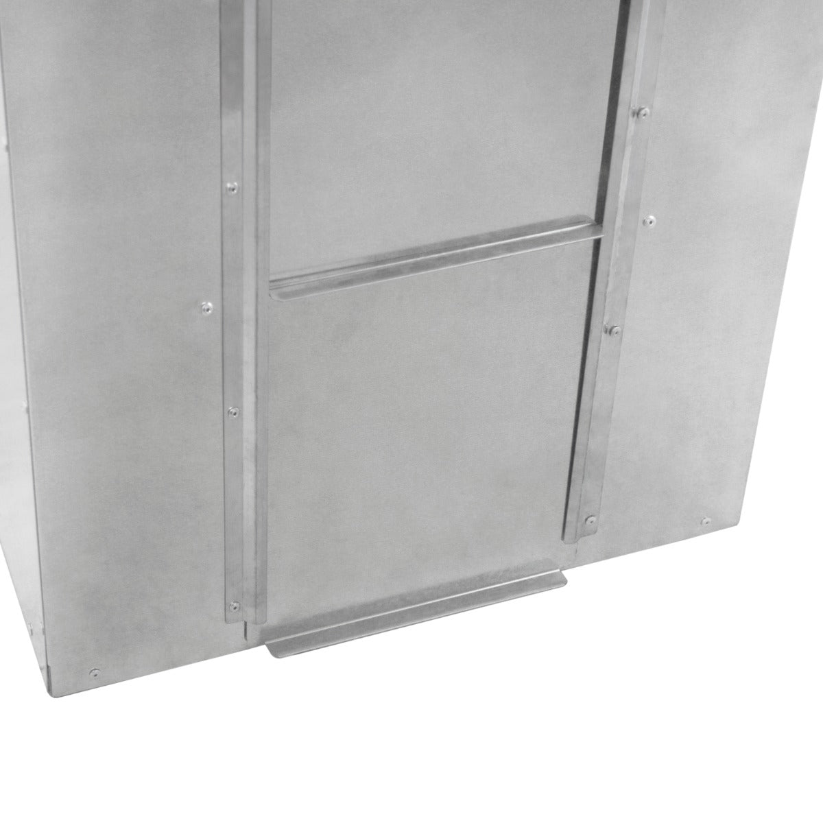 Conteneur à charbon de 300 L en acier inoxydable, finition lisse, avec poignées et base stable pour un transport facile et sécurisé