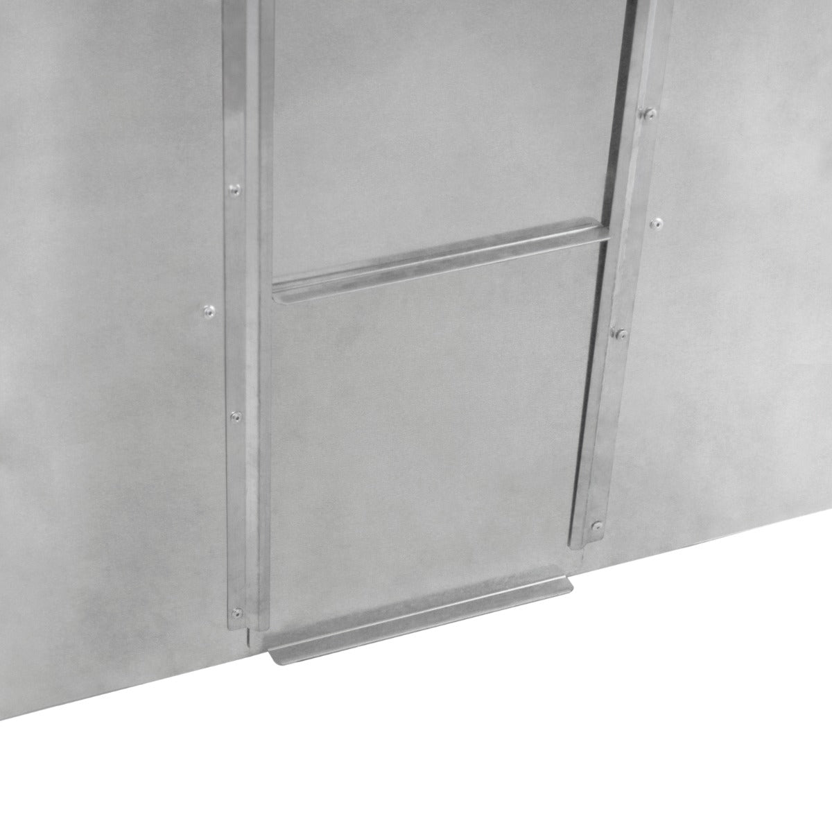 Conteneur à charbon de 520 L en acier inoxydable, finition lisse, avec des poignées et un design robuste pour un usage extérieur