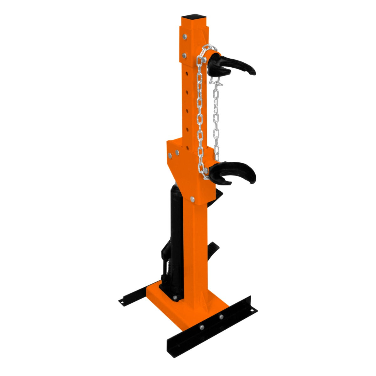 Compresseur de ressort d’amortisseur hydraulique 3T en métal orange, avec crochets et chaîne pour un maintien sécurisé et robuste