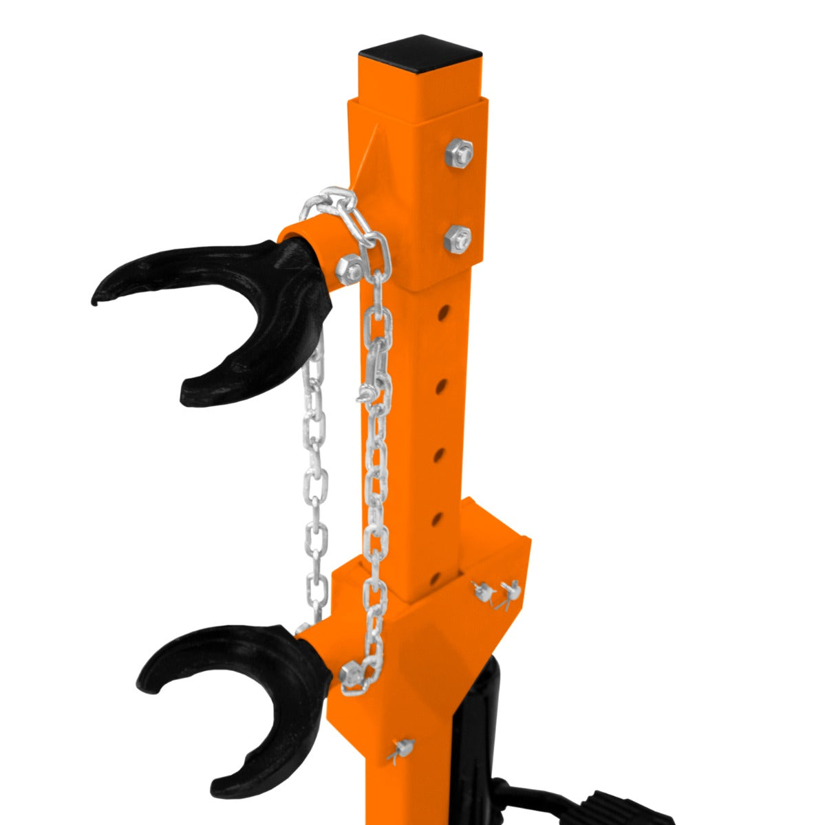 Compresseur de ressort d’amortisseur hydraulique 3T, couleur orange vif, avec crochets en caoutchouc noir et chaîne métallique pour sécurité