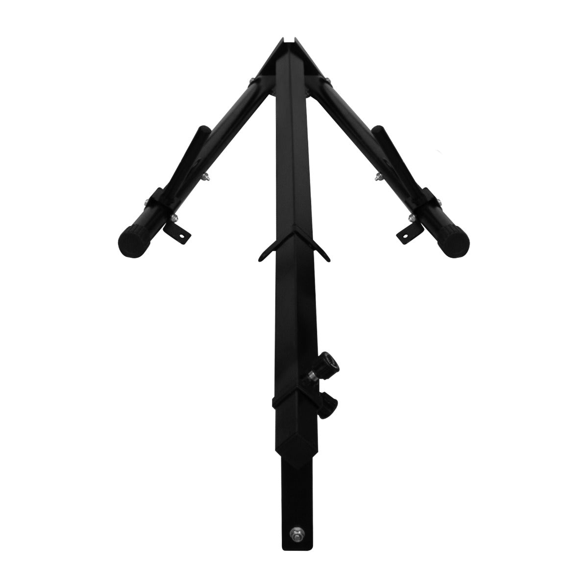 Support autoportant pliable pour sac de frappe, en métal noir, avec une structure robuste et des poignées en caoutchouc pour une meilleure adhérence