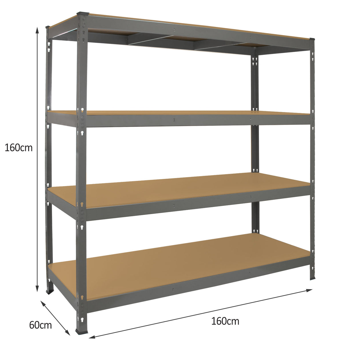 Monster Racking - 1 Rayonnage Q-Rax en Acier Gris 160cm x 60cm x 160cm
