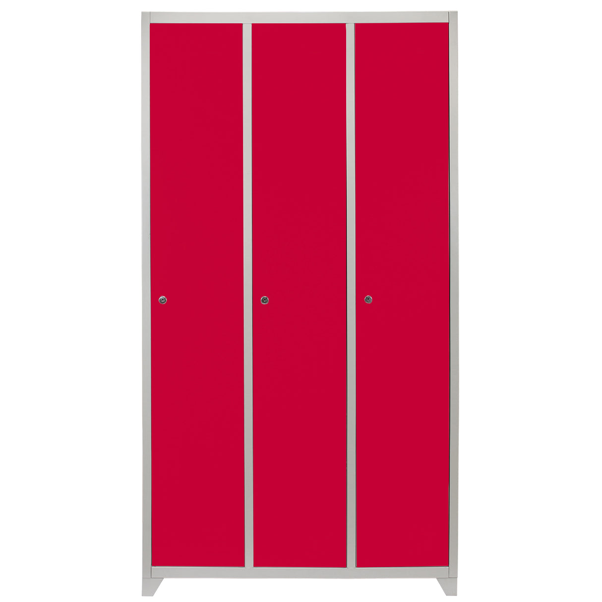 Casier de Rangement de 3 Portes en Acier Rouge