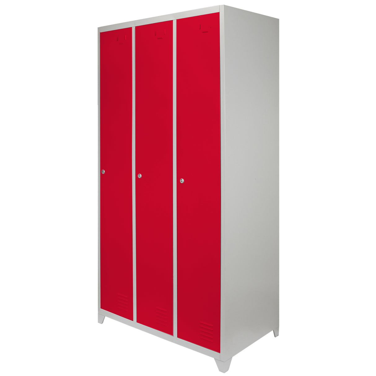Casier de Rangement de 3 Portes en Acier Rouge