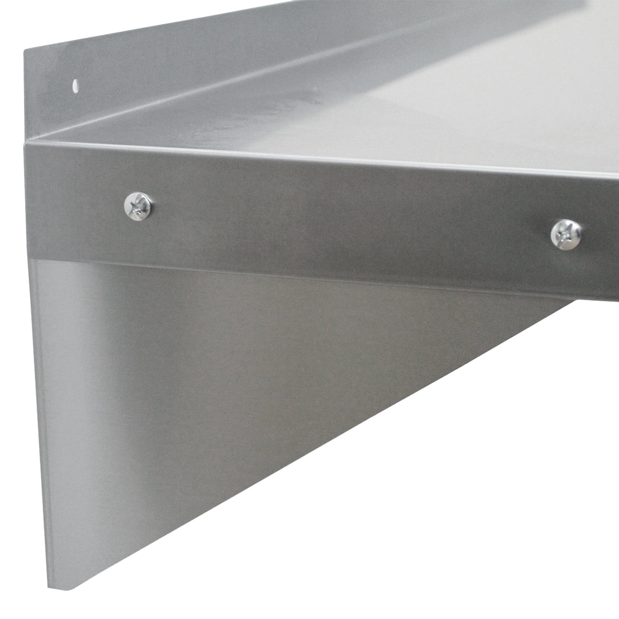Étagère murale en inox de 150 cm x 30 cm, finition lisse, robuste, avec coins arrondis et vis en acier inoxydable pour un montage facile