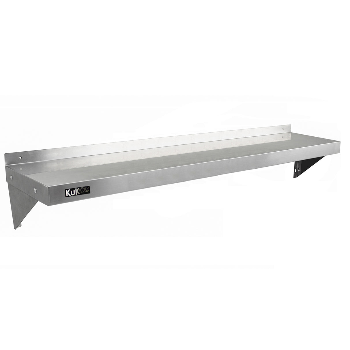 Étagère murale en inox KuKoo, 150 cm x 30 cm, finition brillante, design moderne, idéale pour le rangement et l'organisation
