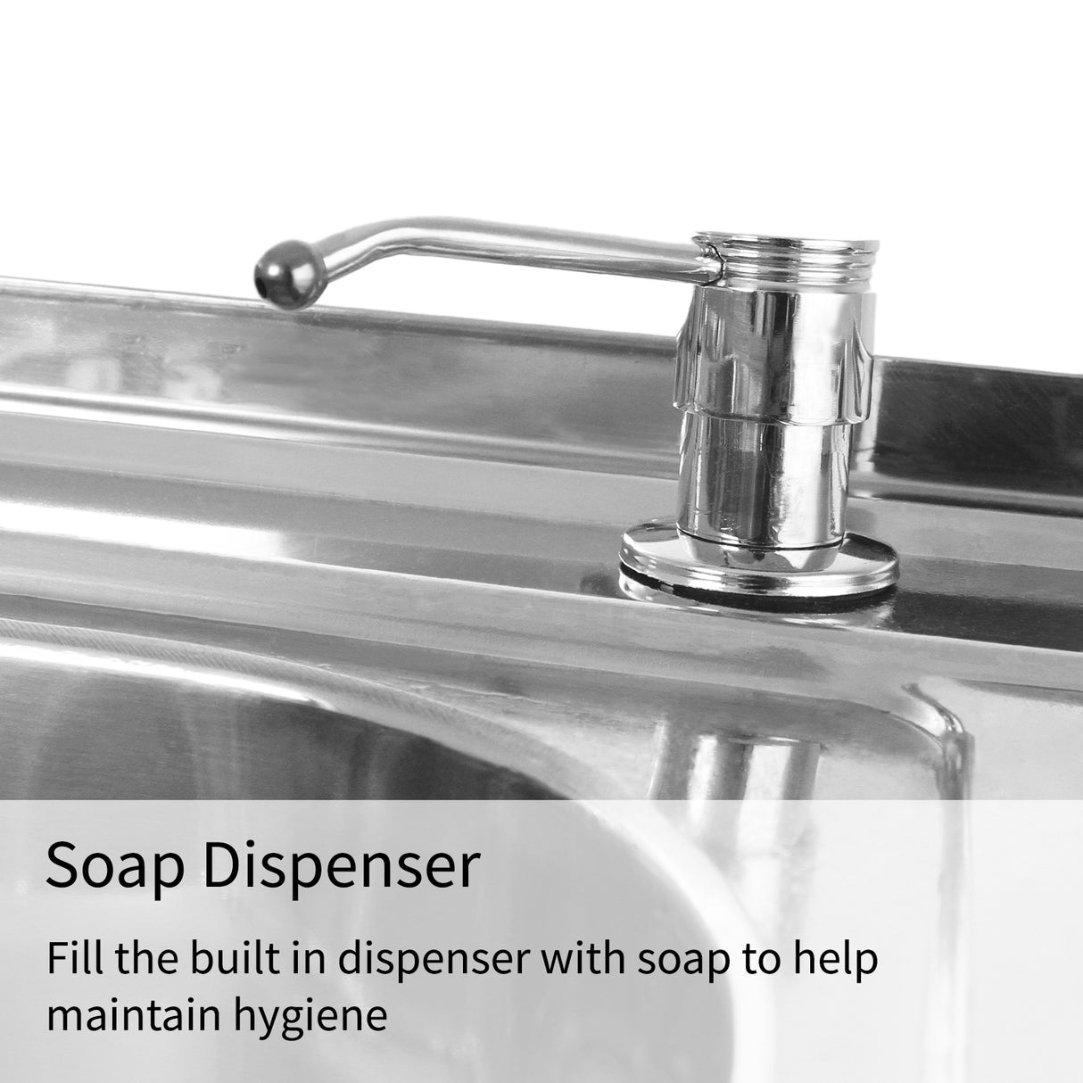 KuKoo Évier Commercial en Inox sur Pied à 2 Cuves – Égouttoir à Droite