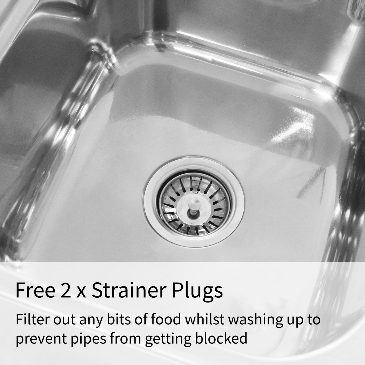 KuKoo Évier Commercial en Inox sur Pied à 2 Cuves – Égouttoir à Droite