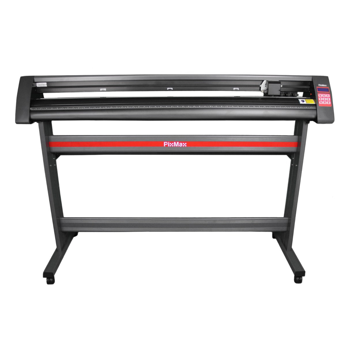 Découpe vinyle PixMax de 135 cm avec support, finition noire et rouge, design robuste et moderne, idéal pour des projets créatifs