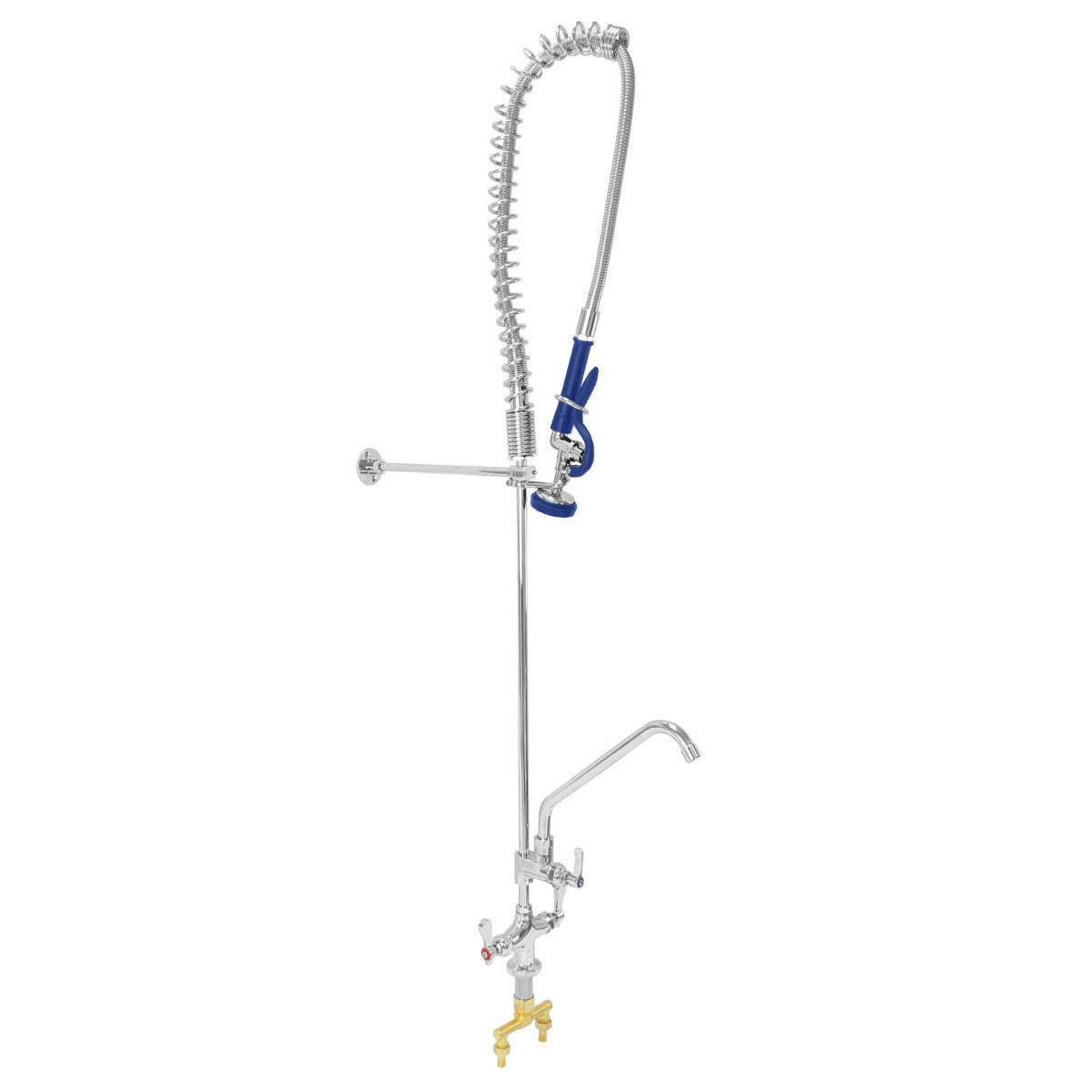 KuKoo Lot de Plan de Travail 150 cm, Évier d'Égouttoir à Droite, 2 Robinets & Étagère Murale en Inox