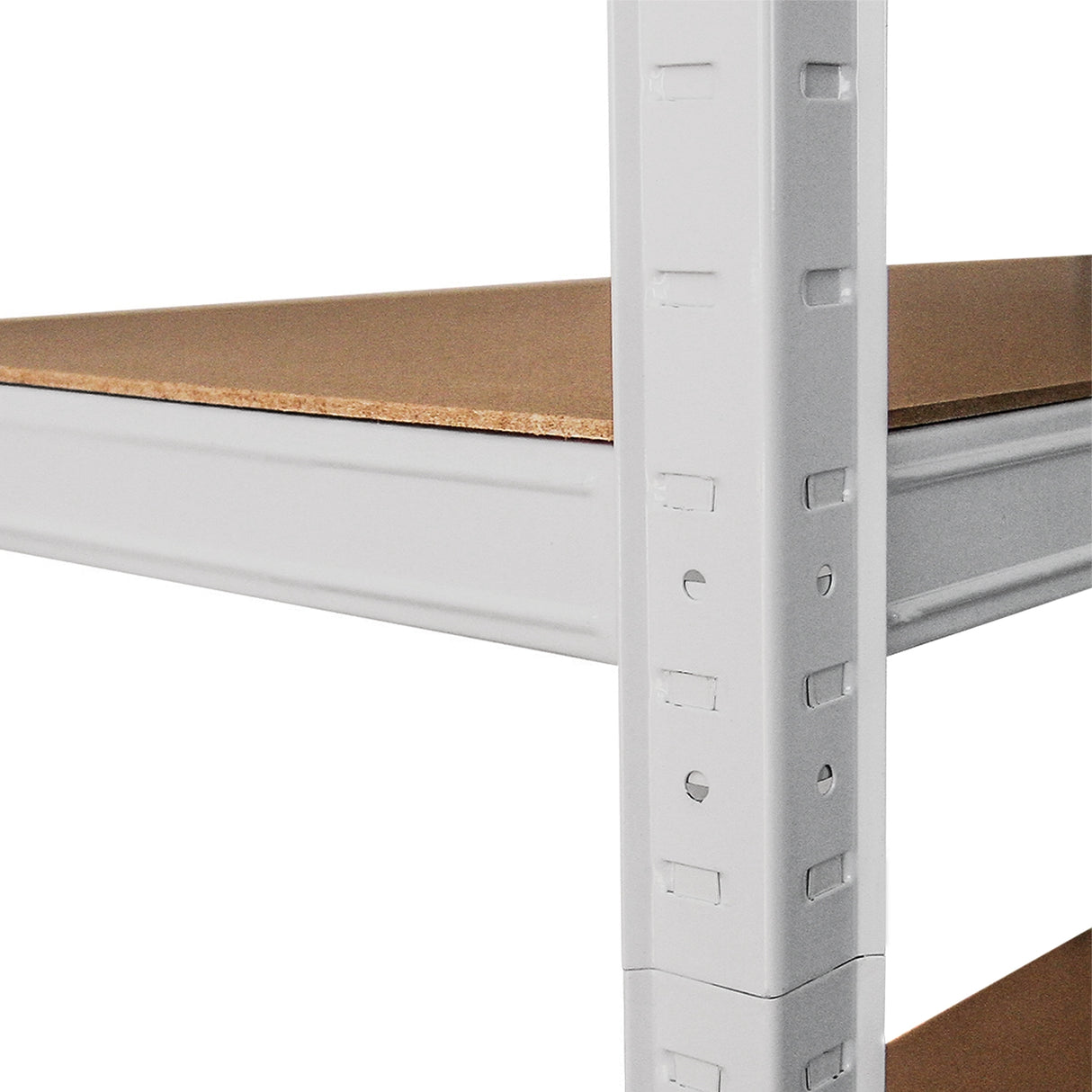 Rayonnage E-Rax en acier blanc, dimensions 90cm x 40cm x 180cm, avec étagères en bois, finition lisse et robuste, idéal pour le rangement