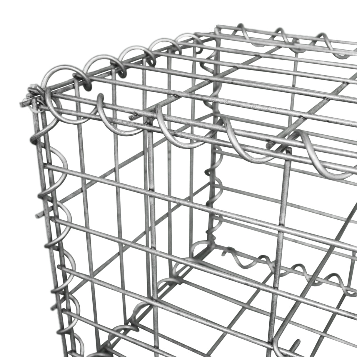 Paniers de gabions en métal gris, dimensions 100 cm x 80 cm x 30 cm, avec une structure en treillis robuste et durable