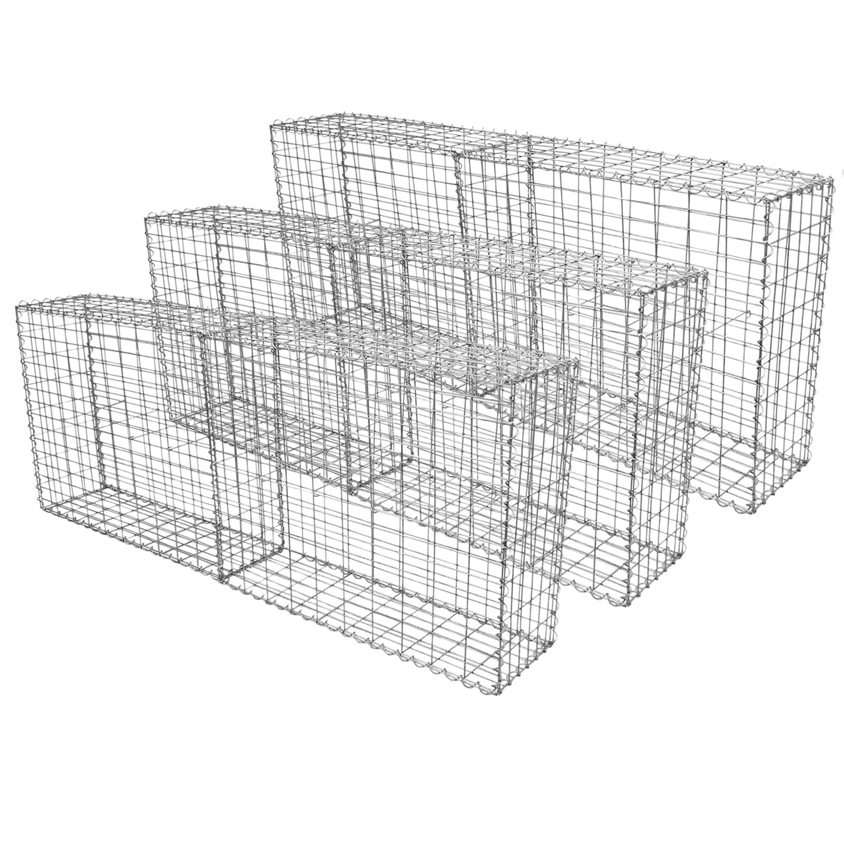 Lot de 6 Paniers de Gabions 100 cm x 80 cm x 30 cm