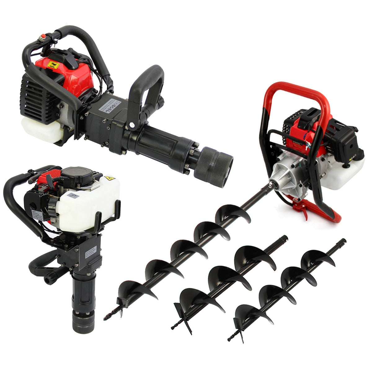 T-Mech - Tarière de Terre & Enfonce Poteaux à 2 Temps