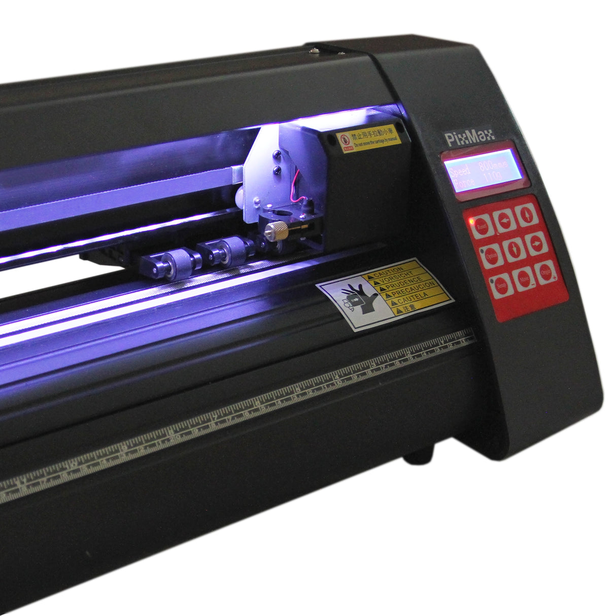 Presse à chaud PixMax 5 en 1 avec écran LED, boutons rouges, et surface lisse, idéale pour le vinyle et les projets d'impression