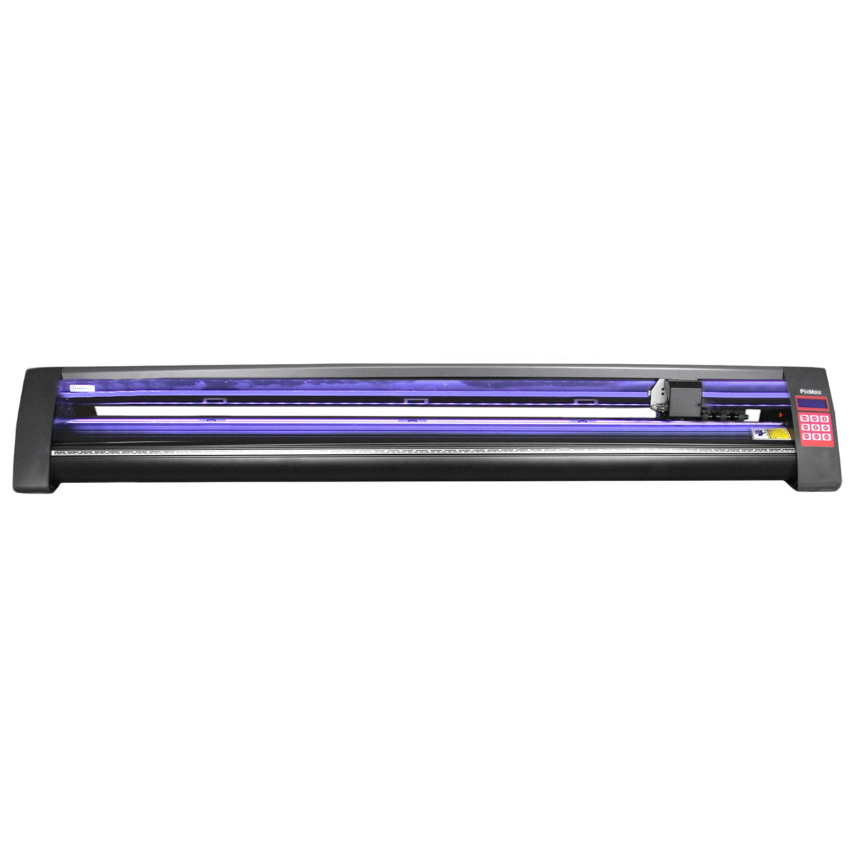 Plotter de découpe vinyle de 135 cm, finition noire élégante, avec un design moderne et des rouleaux pour un maintien optimal des matériaux