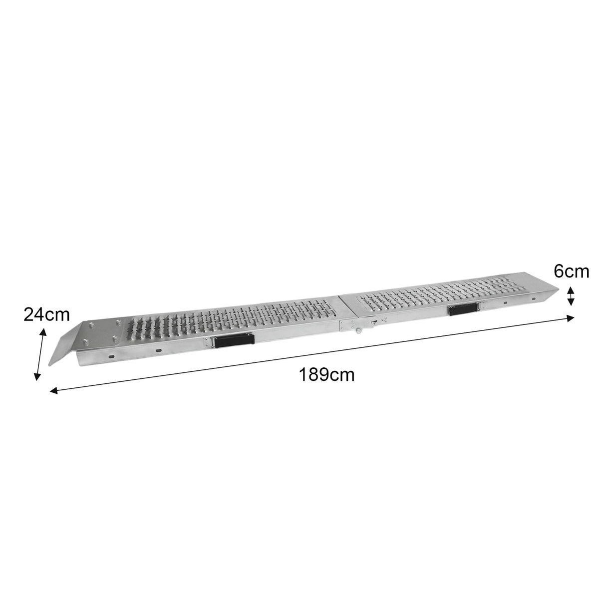 Rampes de chargement en aluminium pour moto, mesurant 189 cm de long, 24 cm de large et 6 cm d'épaisseur, avec surface antidérapante