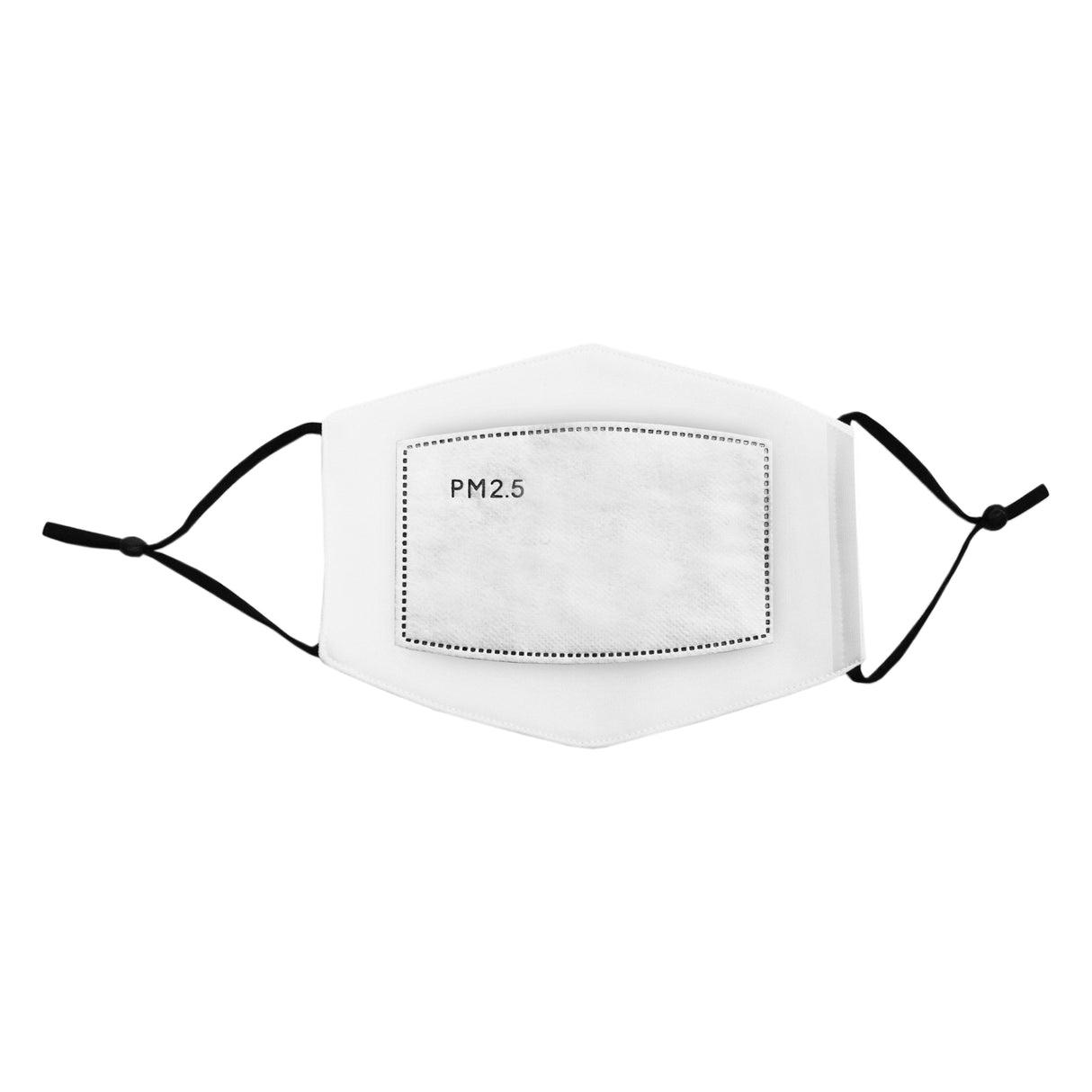 Masque de visage vierge en tissu blanc, taille M, avec espace pour sublimation et élastiques noirs pour un ajustement confortable