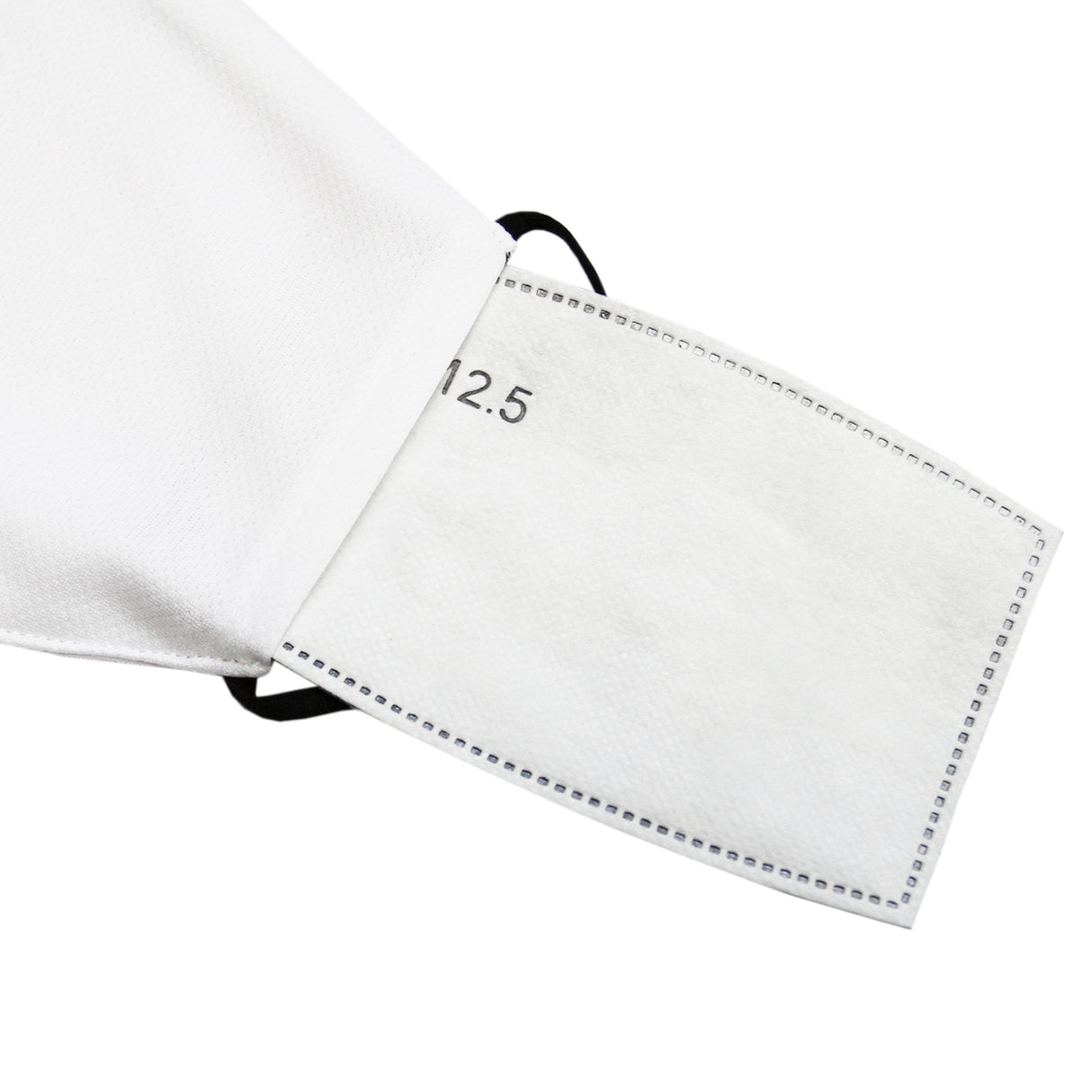 Masque de visage vierge blanc en tissu doux, taille G, avec espace pour sublimation et élastiques noirs pour un ajustement confortable
