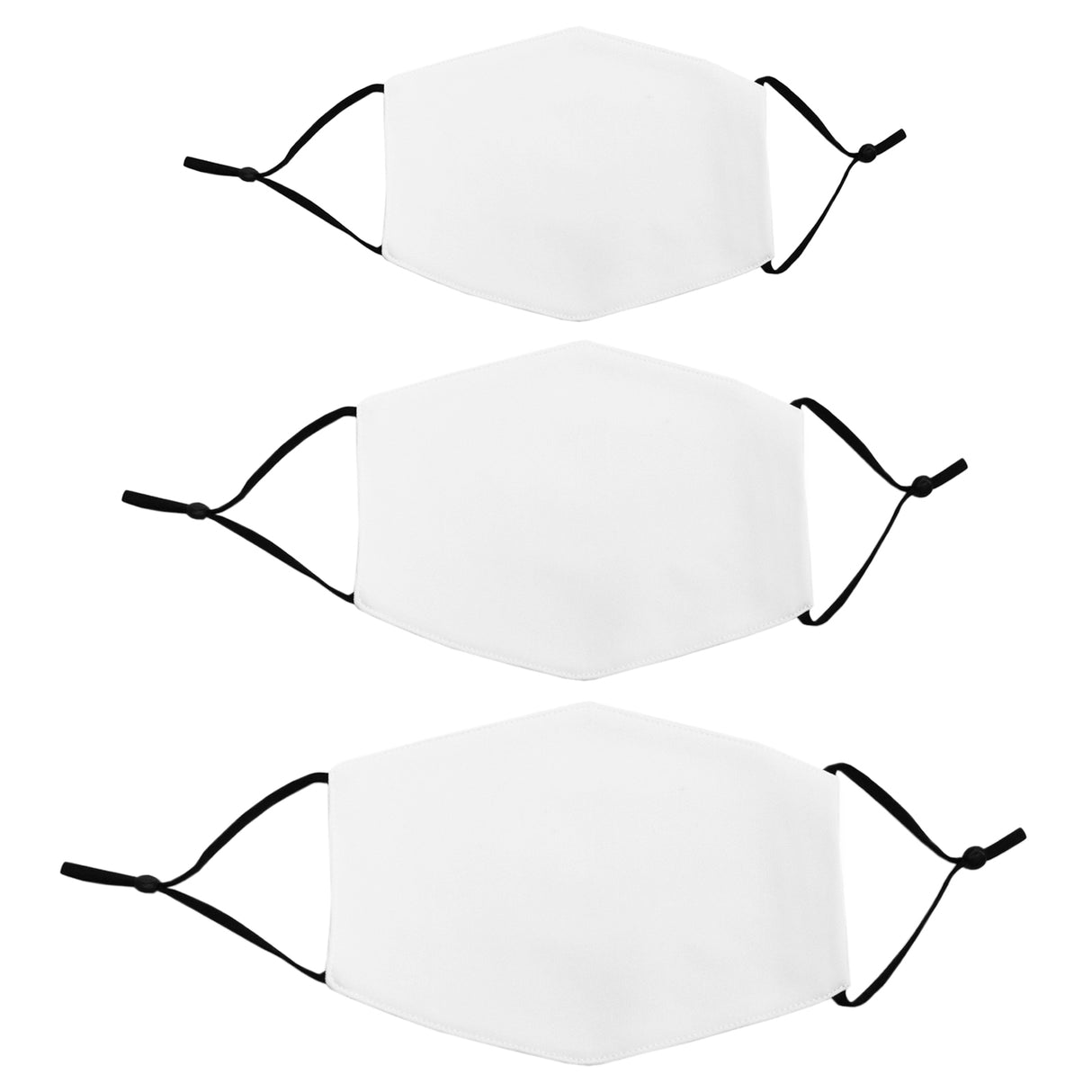 30 Masques de Visage Vierges pour Sublimation (Taille Mixte)