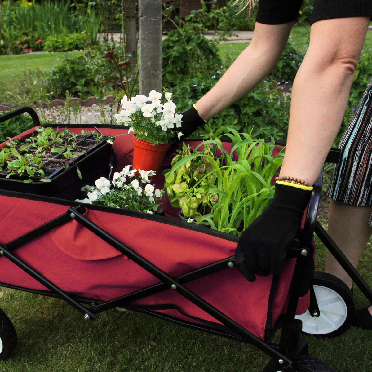 Chariot Pliable de Jardin – Rouge