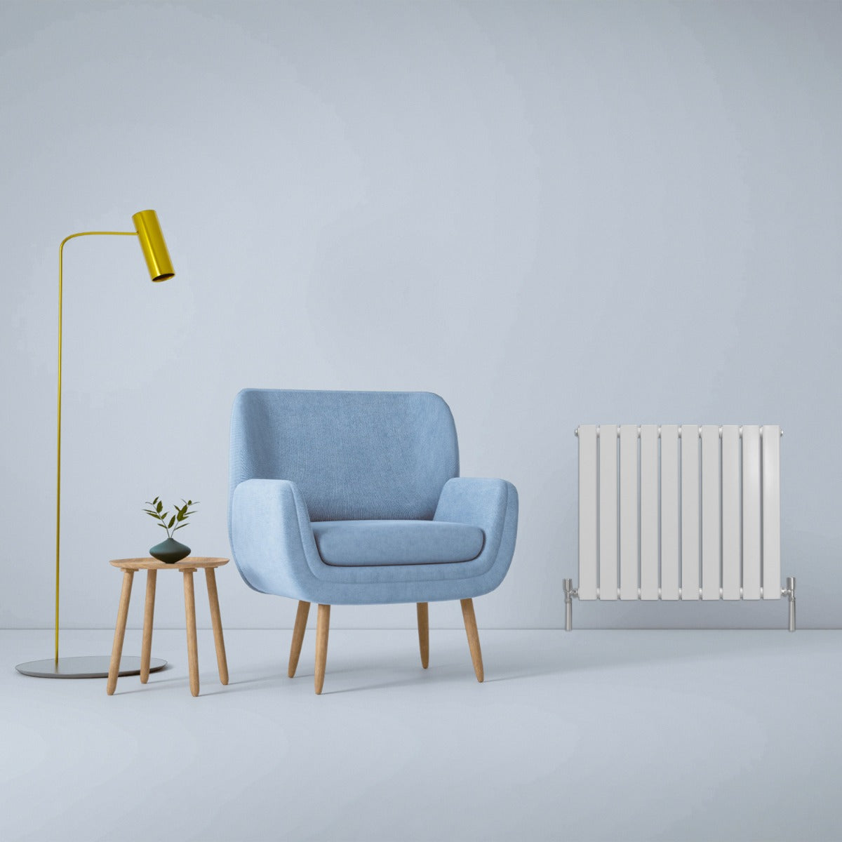 Radiateur Plat à 2 Panneaux - 600 x 700 mm - Blanc